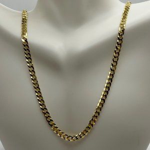 Gold 20" Miami Cuban Curb Chain - 925 Italy - Ladies/Men/Unisex